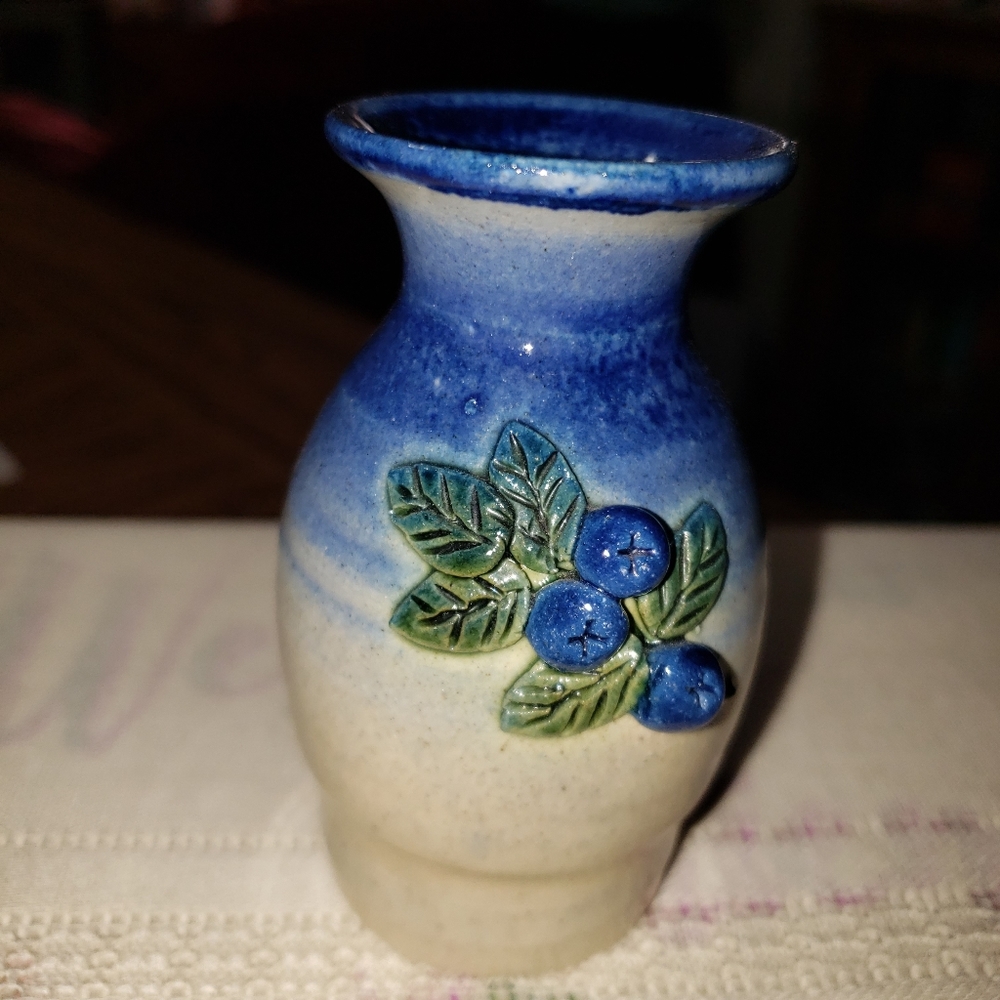 Tiny Blueberry Pottery Vase from JP Pottery/Camden Pottery in Northport, Maine